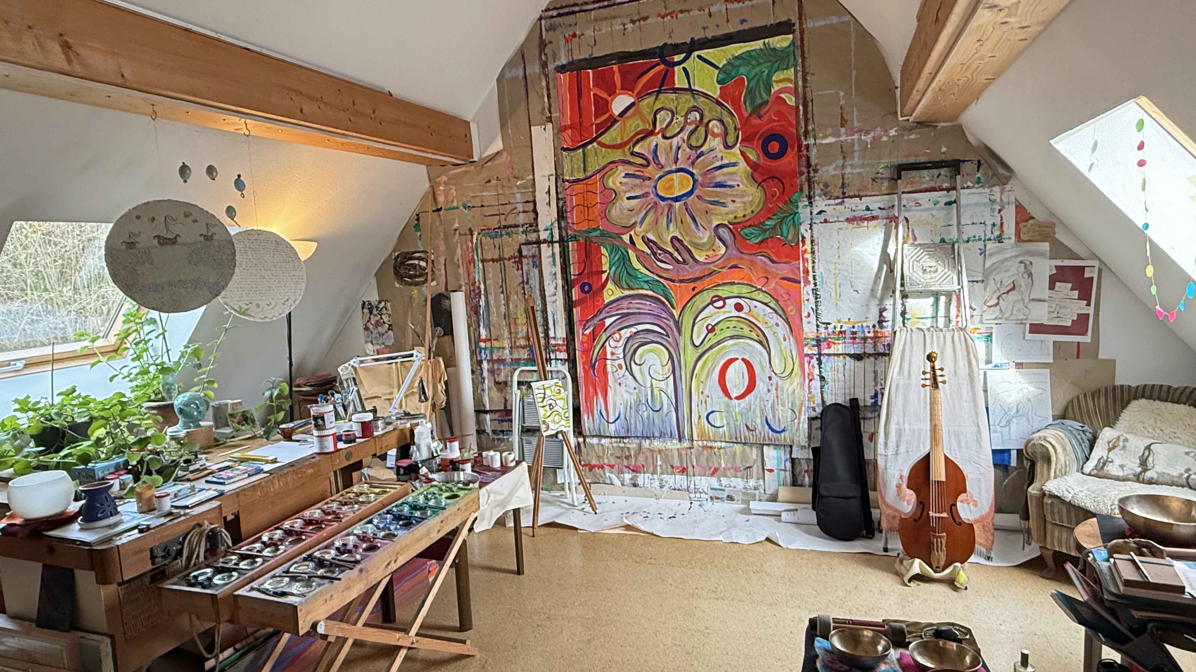 Ruppichteroth: Charmantes Öko-/Fachwerkhaus mit Dachatelier, Dachatelier (35 m²) als Künstler-Refugium mit... 